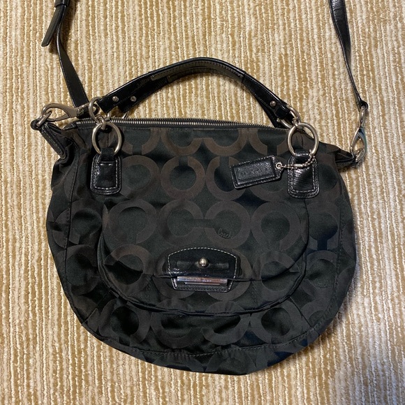 Black Coach purse with strap variation. - Picture 1 of 8